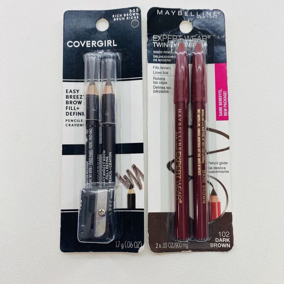 Cover Girl Easy Breezy Brow Rich Brown & Maybelline Expert Wear Twin Eye & Brow - Picture 1 of 6